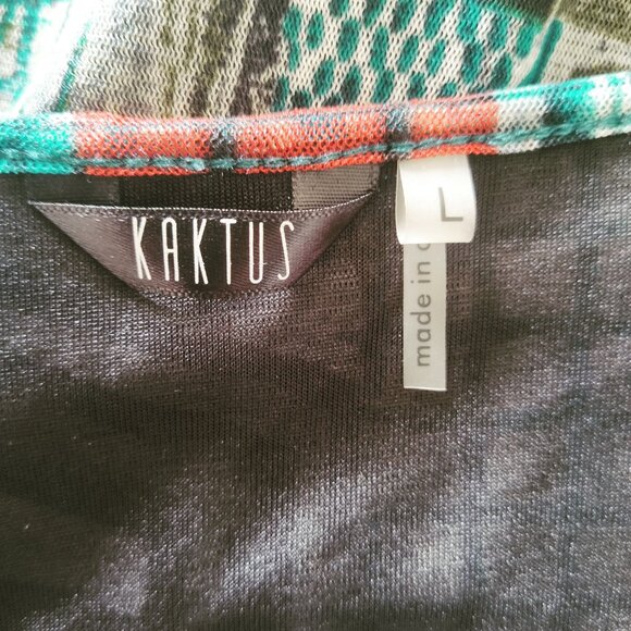 Kaktus Multi Fabric & Lace Patchwork Artsy Tunic Top Size Large - Picture 8 of 9